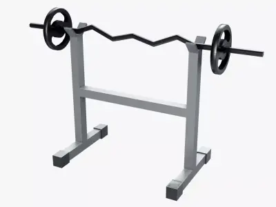 Easel Stand Curl Rod Low-poly 3D model