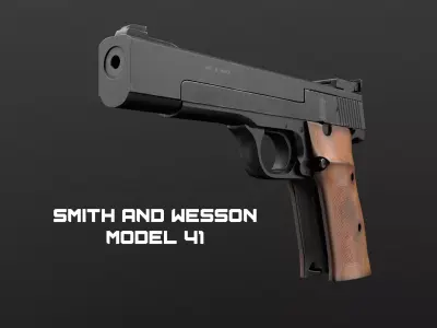 Smith and Wesson Model 41 Pistol Low-poly 3D model