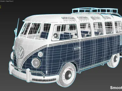 VW Samba T1 Bus 3D model