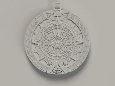 Aztec sun calendar Piedra del Sol 3D print model purchase