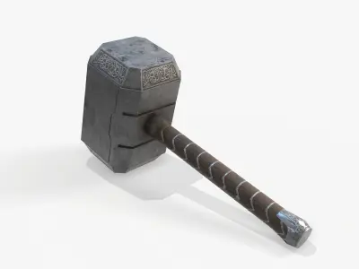 Thor Hammer Low Poly PBR Low-poly 3D model