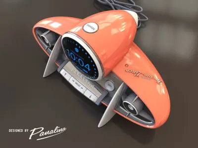 Digital Vintage Clock-Radio DreamLiner II - 3d model 3D model