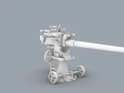 Skoda 7cm K10 Low-poly 3D model