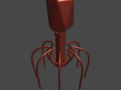 Bacteriophage virus 3D model sci-fi Low-poly 3D model