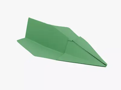 Paper Plane Green Low-poly 3D model
