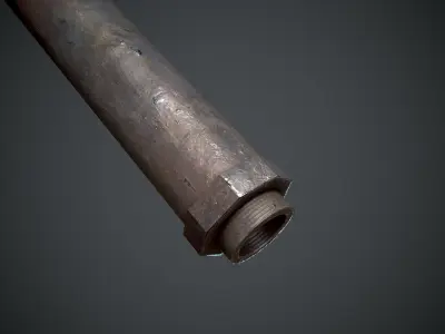 Iron Pipe Rusty Low-poly 3D model