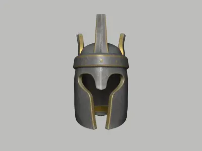 Medieval Crowned Helmet 02 - Fantasy Character Design Low-poly 3D model
