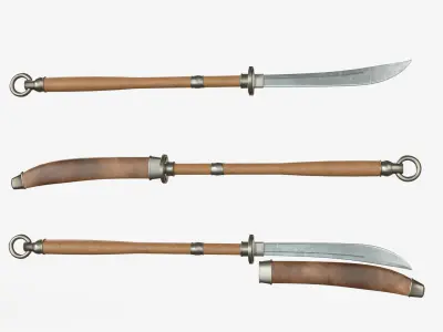 Japanese Spears Collections  Wood 3D model