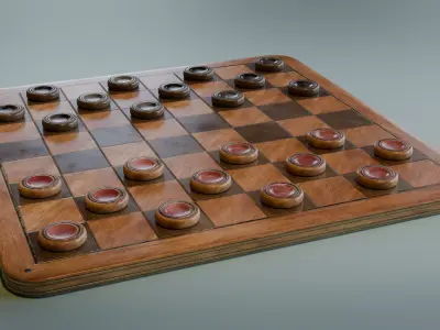 Checkers Low-poly 3D model
