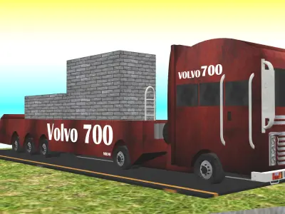 Indian Truck Model 5 Low-poly 3D model