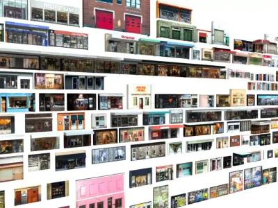 Storefront Shopfront Starbucks Coffee Shop Retail City Low-poly 3D model buy