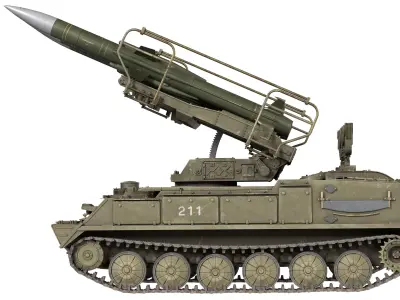 2K12 Kub Missile system Low-poly 3D model