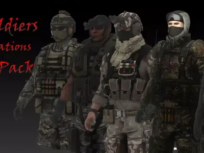 Special Forces Operatives 3D Model Pack 5 Characters