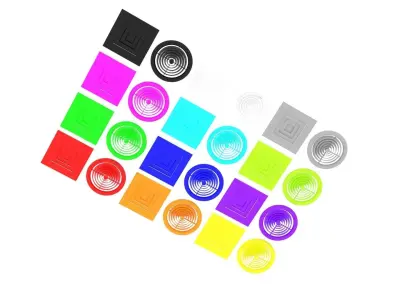 Colored Ventilation Systems Set 3D model