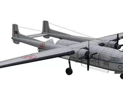 Nord Noratlas N-2501 Low-poly 3D model