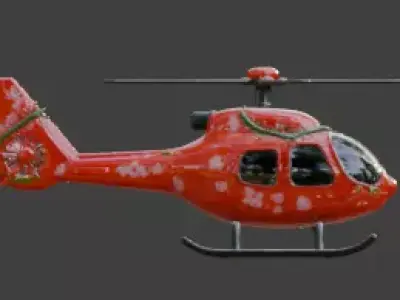Stylized Christmas Helicopter 3D Model Low-poly 3D model purchase