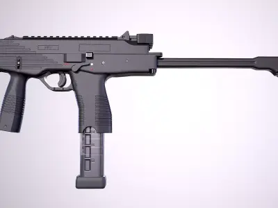 Brugger Thomet MP9 Low-poly 3D model