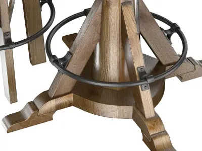 HUNTINGDON COLLECTION table and bar stool 3D model