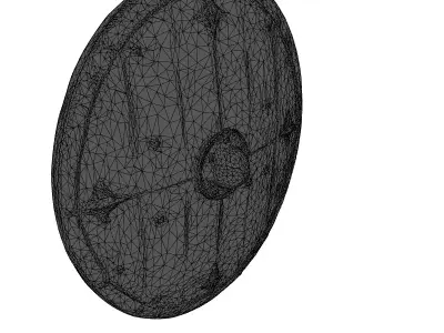 Realistic Medieval Round Wooden Shield Low-poly 3D model
