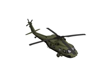 UH 60 Black Hawk Helicopter Military Transport Aircraft 3D model