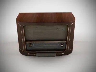Antique Radio Low-poly 3D model purchase
