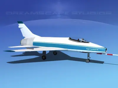 North American F-100E Flight Systems 3D model