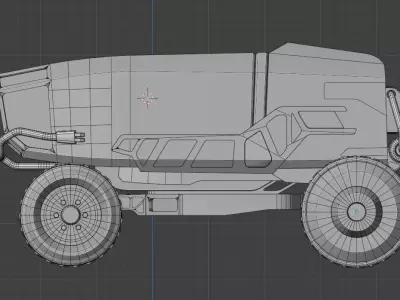 Sci-fi Truck game ready Low-poly 3D model by Pedraza-Ale