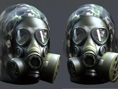 Gas mask helmet 3d model military combat Low-poly  Low-poly 3D model buy