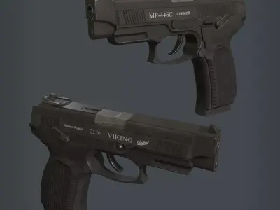 MP446 Viking Low-poly 3D model