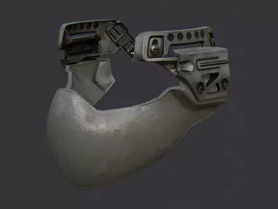 Ballistic face armor mask Low-poly 3D model