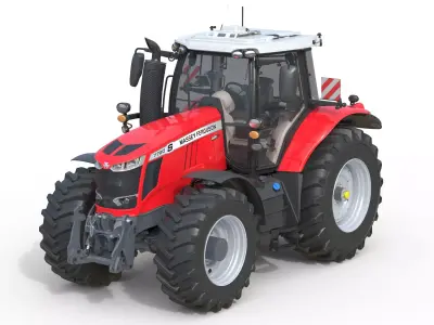 Massey Ferguson 7700S Tractor Low-poly 3D model