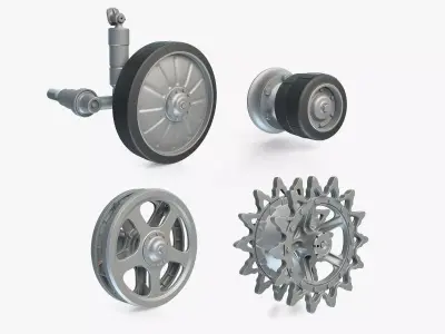 BMP IFV Wheels High-Poly Set 3D model