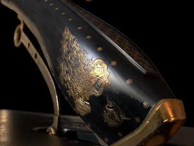 Medieval crossbow 3D model purchase