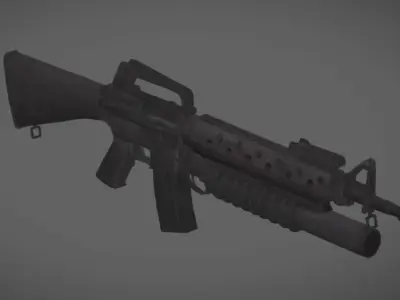 Colt M16A1 with m203 granade launcher I M16 Low-poly 3D model