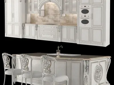 classical kitchen 1 3D model