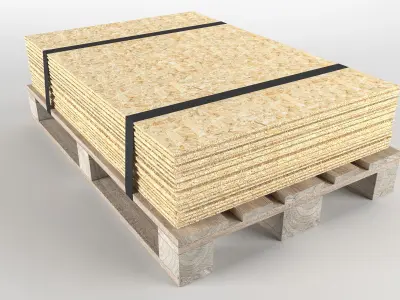 OSB on pallet 3D model Low-poly 3D model