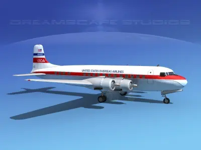 Douglas DC-6 USOA 3D model