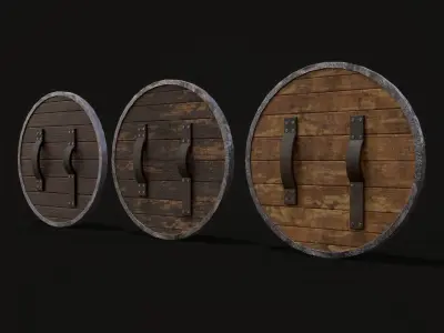 Nordic Wild Steed Shield Low-poly 3D model