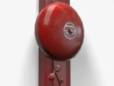 Fire Alarm Retro Game Ready PBR Textures Low-poly 3D model