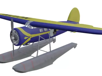Floatplane Lockheed Vega Low-poly 3D model