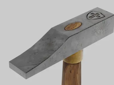 OB 00 25 vampire hunter hammer c Low-poly 3D model