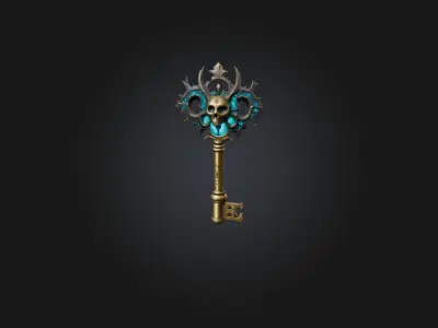 Mystic Key Low-poly 3D model