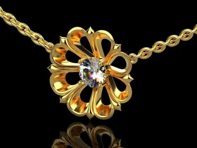 Pandant flower Free low-poly 3D model