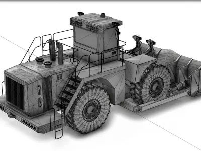 Vehicle - heavy equipment bulldozer 02 3D model