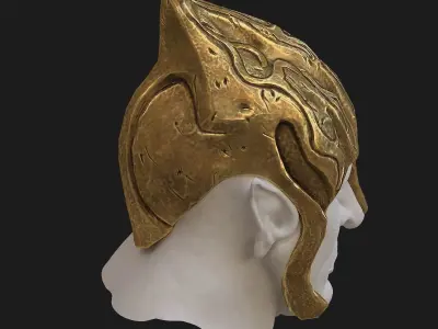 Helmet golden 3D model