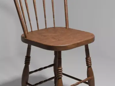 OLD WESTERN STYLE CHAIR 3D MODEL 3D model