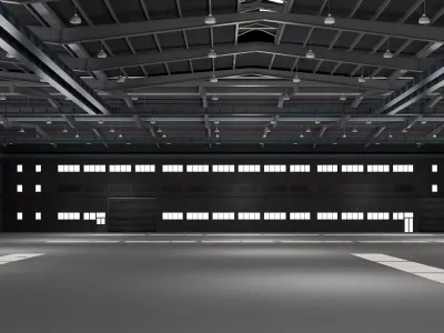 Exhibition hall warehouse interior 3D model