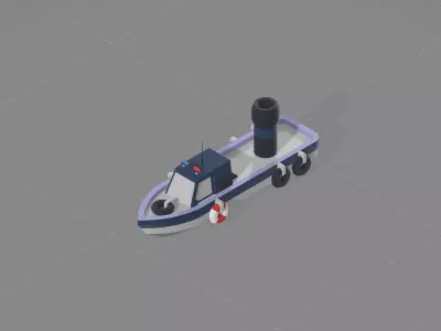 Low-poly Boat 3D Model Low-poly 3D model