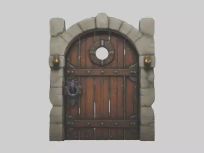 Dungeondoor Model Low-poly 3D model purchase