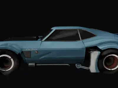Stylized Muscle Car  Low Poly Game Ready Vehicle Low-poly 3D model